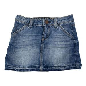 Baby Gap 1969 Denim Blue Jean Mini Skirt Medium Wash Adjustable 4 Years EUC